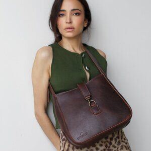 Paris Leather Shoulder Bag - Color Coldbrew